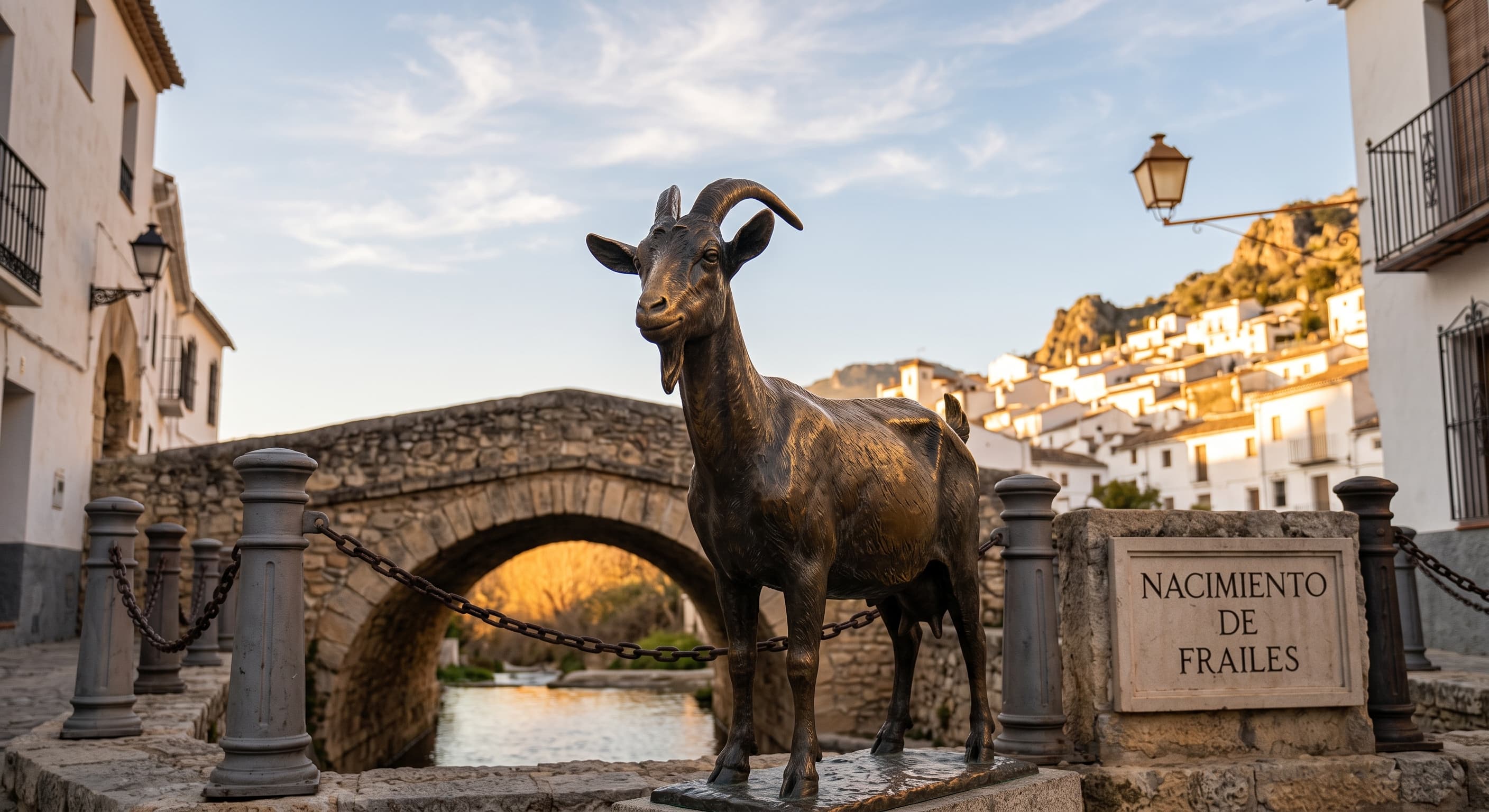 Cabra junto al nacimiento en Frailes Jaén